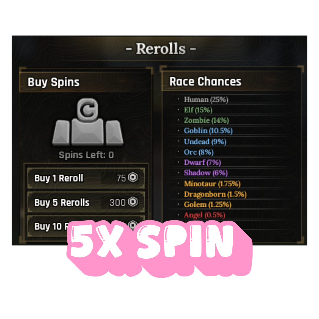 Re-Roll Race (5X SPIN)